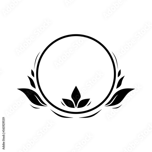 vector circle ornament leaf design