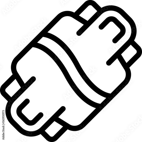 Retro longboard icon outline vector. Skate board. Deck activity