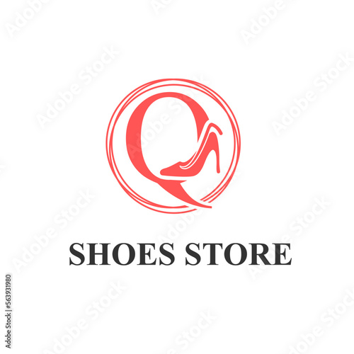 Free Download Initial Q Letter with Female Shoes High Heels for Ladies Shoes Store, Shoes Fashion Company Logo Idea Template - GFXLoad