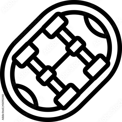 Decorative longboard icon outline vector. Activity sport. Urban shape