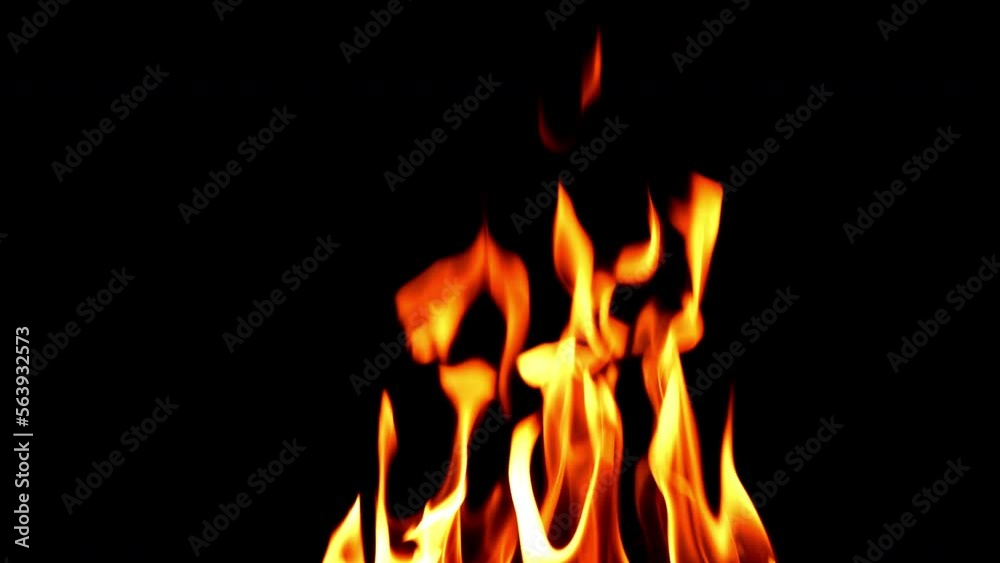 Fire flame glowing and burning slow motion on black screen background Fire flame glowing and burning slow motion on black screen background