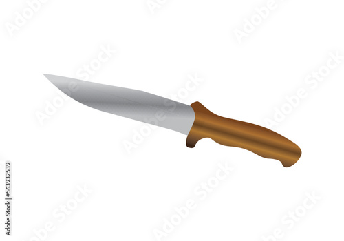 Steel chopping knife. Chef's kitchen knife vector isolated on white.