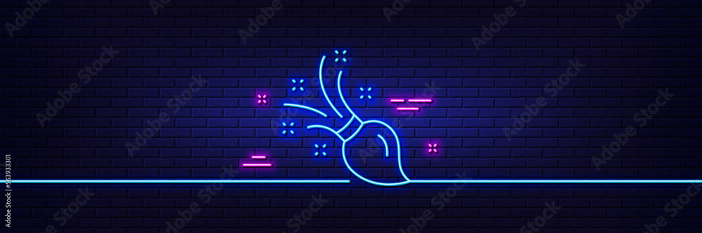 Neon light glow effect. Paint brush line icon. Wall paintbrush sign. Creative drawing art symbol. 3d line neon glow icon. Brick wall banner. Brush outline. Vector Neon light glow effect. Paint brush line icon. Wall paintbrush sign. Creative drawing art symbol. 3d line neon glow icon. Brick wall banner. Brush outline. Vector