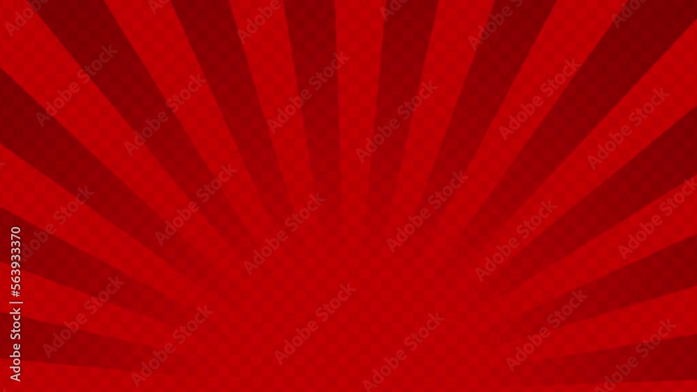 Red shiny lines radiate and spin on the checkered background from below Red shiny lines radiate and spin on the checkered background from below