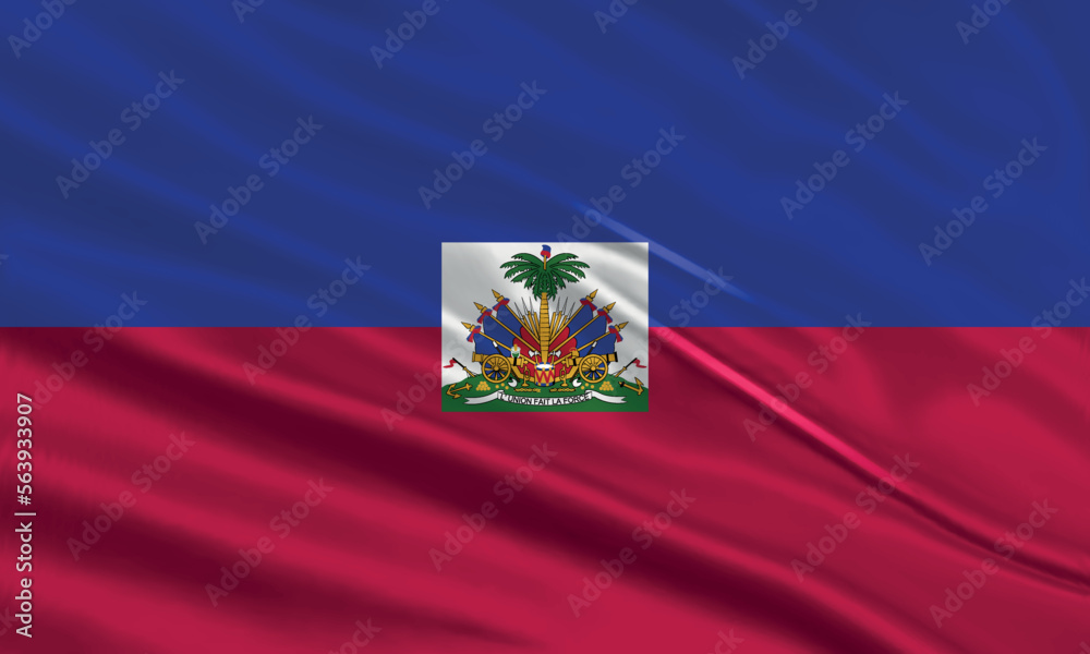 Haiti flag design. Waving Haiti flag made of satin or silk fabric. Vector Illustration. Haiti flag design. Waving Haiti flag made of satin or silk fabric. Vector Illustration.