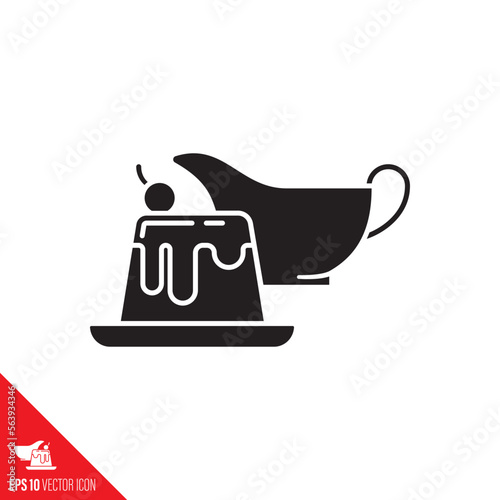 Vanilla custard and gravy boat vector icon