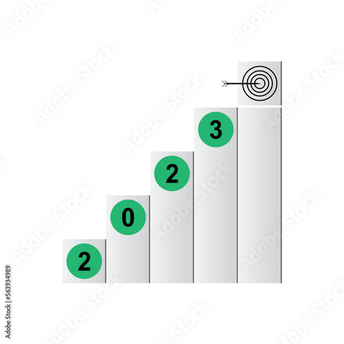 Exponential growth or compound interest, investment, wealth or earning rising up graph, business sales or profit increase concept,target of 2023 year 