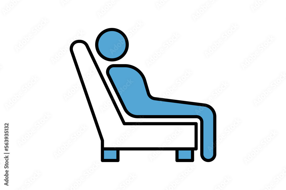 Leisure icon illustration. People icon with seat. icon related to lifestyle. Flat line icon style. Simple vector design editable Leisure icon illustration. People icon with seat. icon related to lifestyle. Flat line icon style. Simple vector design editable