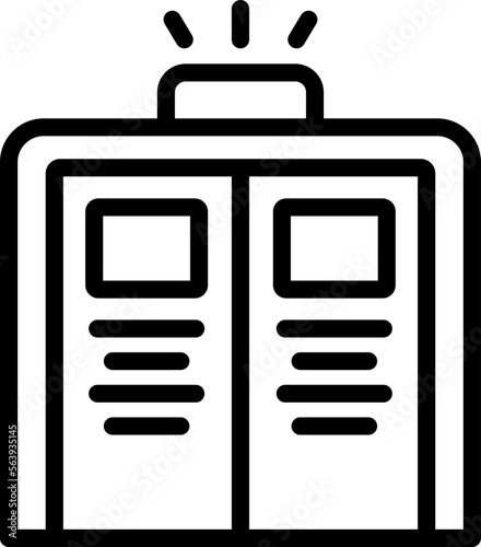 Emergency room door icon outline vector. Medical patient. Clinic health