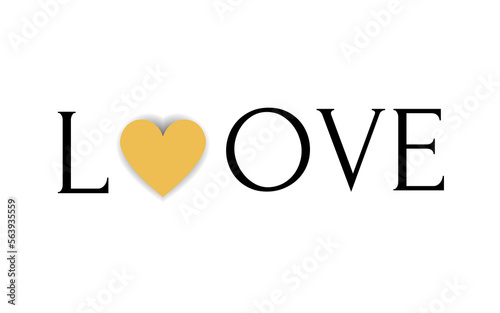 Minimalist heart and shadow graphic illustration