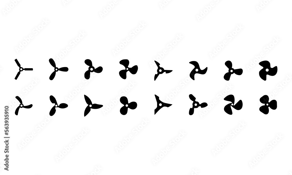 Airplane propeller screw set vector graphics eps10 Airplane propeller screw set vector graphics eps10