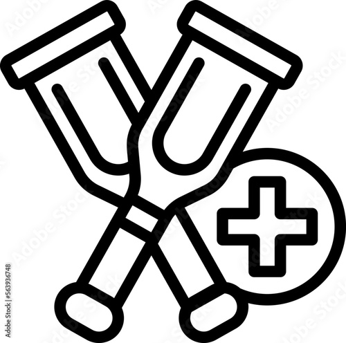 Medical crutches icon outline vector. Emergency room. Clinic health