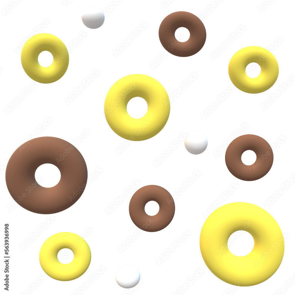Fototapeta premium Yellow and white donuts