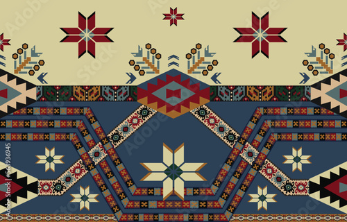Carpet pattern Persian. Geometric ethnic oriental seamless pattern traditional Design for background. african pattern. rug , tile , wallpaper , Vector illustration. American