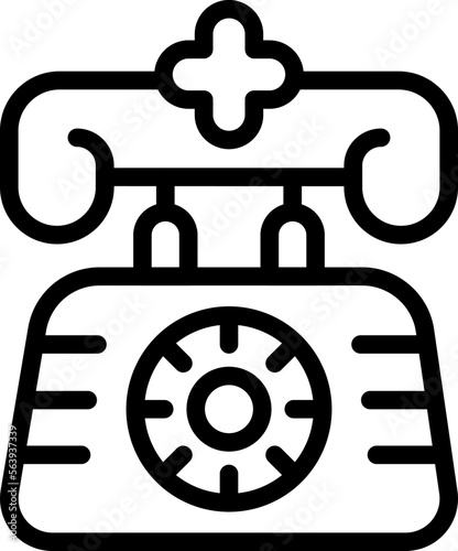 Emergency telephone icon outline vector. Medicine patient. Nurse treatment