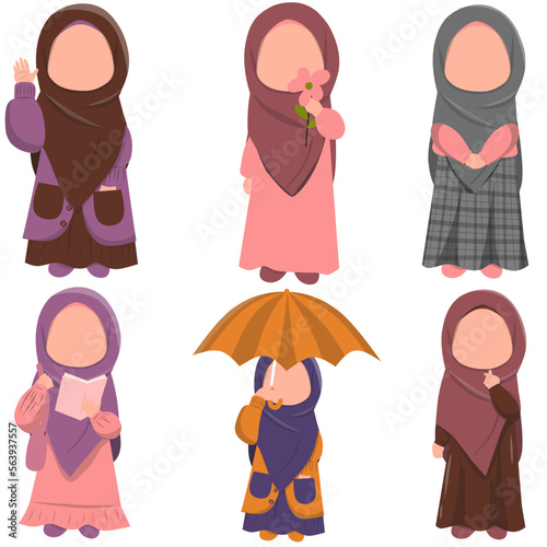 illustration of a cute muslim girl