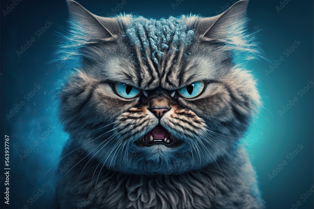 Angry Cat Digital Manipulation Photo Technique Stock Photo - Image