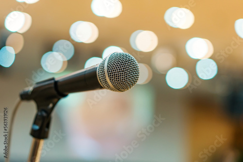 Microphone in meeting room for a conference