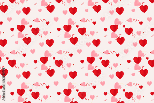 Pattern with geometric elements in red tone valentine heart pattern. Abstract Gradient Background