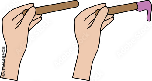 Waxing, melting wax, step by step depilation, vector