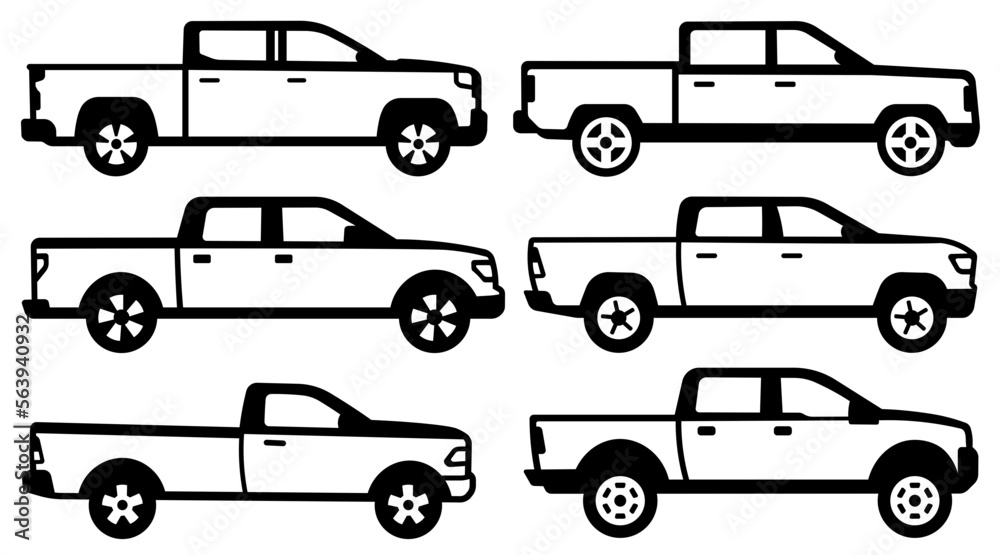 Pickup Truck Icon SVG, Truck SVG, Car SVG Stock Vector Adobe Stock