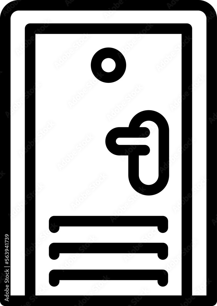 Lock door icon outline vector. Wood glass. Office building Lock door icon outline vector. Wood glass. Office building
