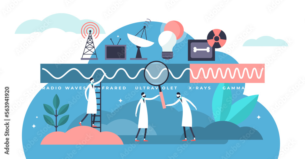 spectrum illustration, transparent background. Flat