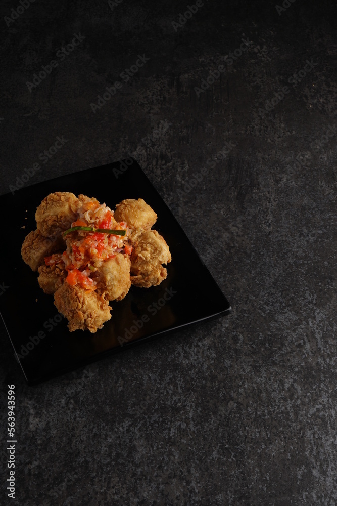 Fried Crispy Tofu (Tahu Goreng Krispi) - A typical West Java Indonesian