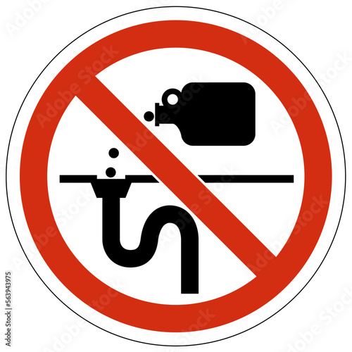 Do not dispose chemical down drain sign and labels