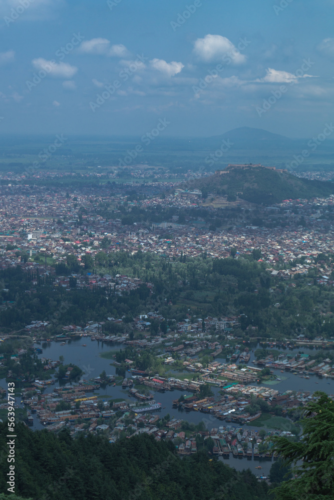 Aerial view of Srinagar, Kashmir