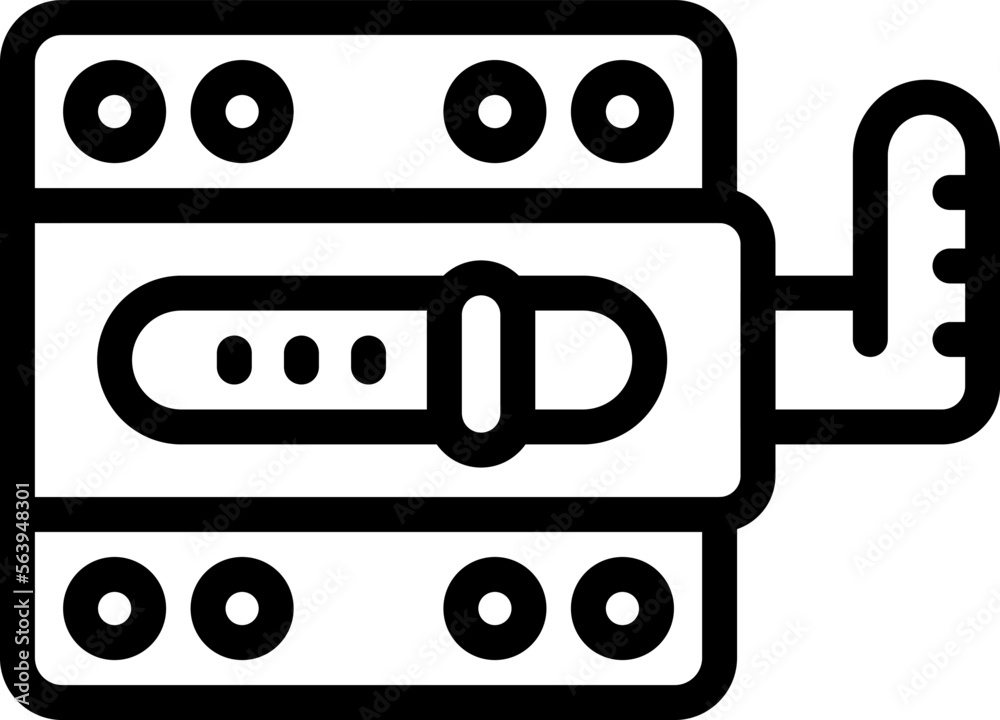 Door lock icon outline vector. Home front. Wooden exterior Door lock icon outline vector. Home front. Wooden exterior
