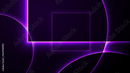Violet neon laser squares and circles technology design