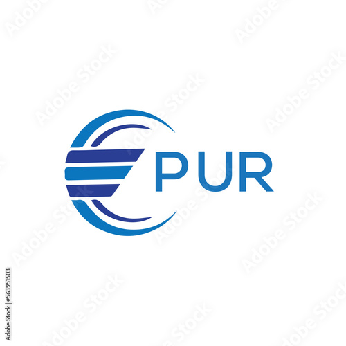 PUR letter logo. PUR blue image on white background. PUR vector logo design for entrepreneur and business. PUR best icon.	
