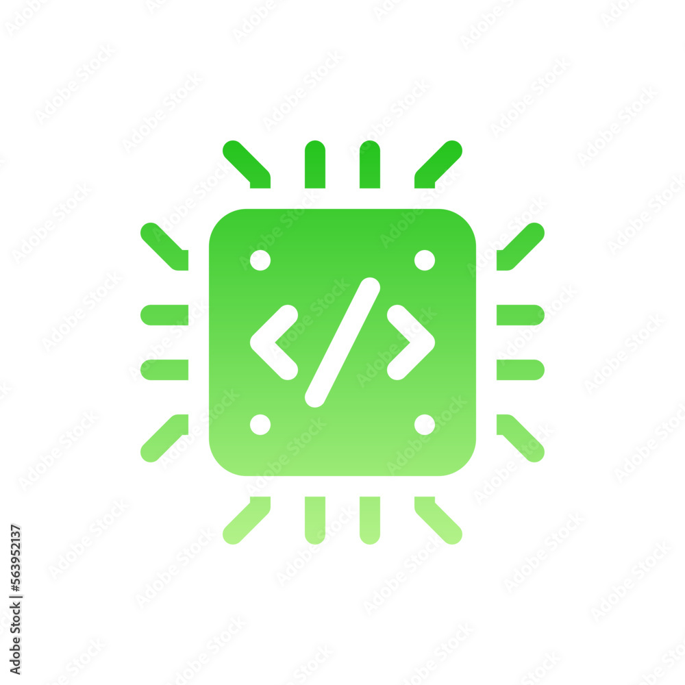Fototapeta premium cpu flat gradient icon