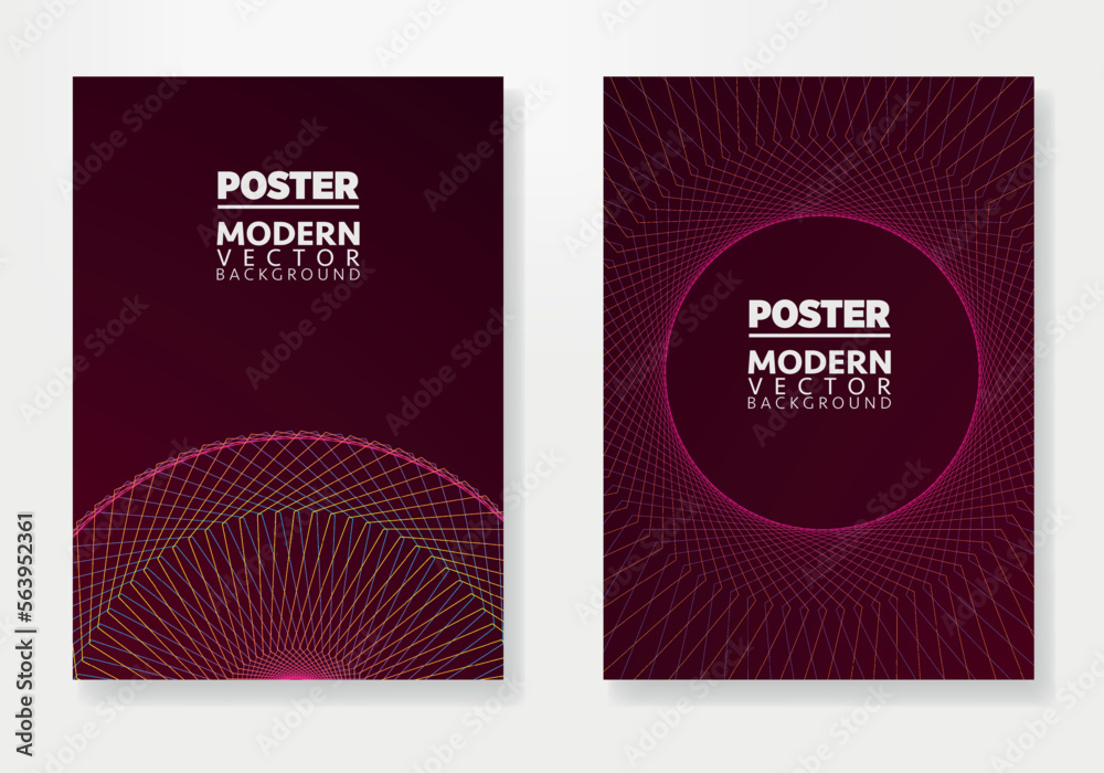Fototapeta premium Abstract Poster Template. Brochure and letterhead template design for business. Company identity brochure template collection. Business presentation vector vertical orientation front page mock up set.
