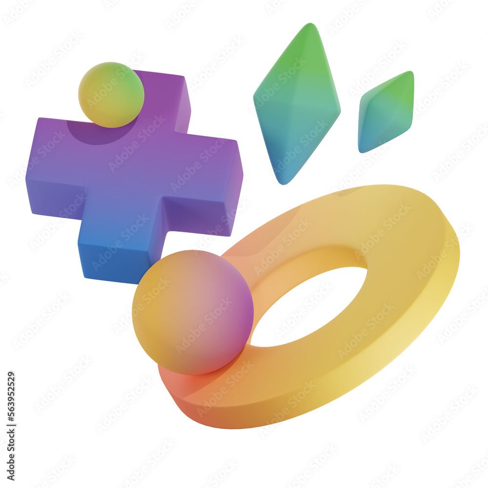 Abstract Shape Gradient 6 3D Illustration Abstract Shape Gradient 6 3D Illustration