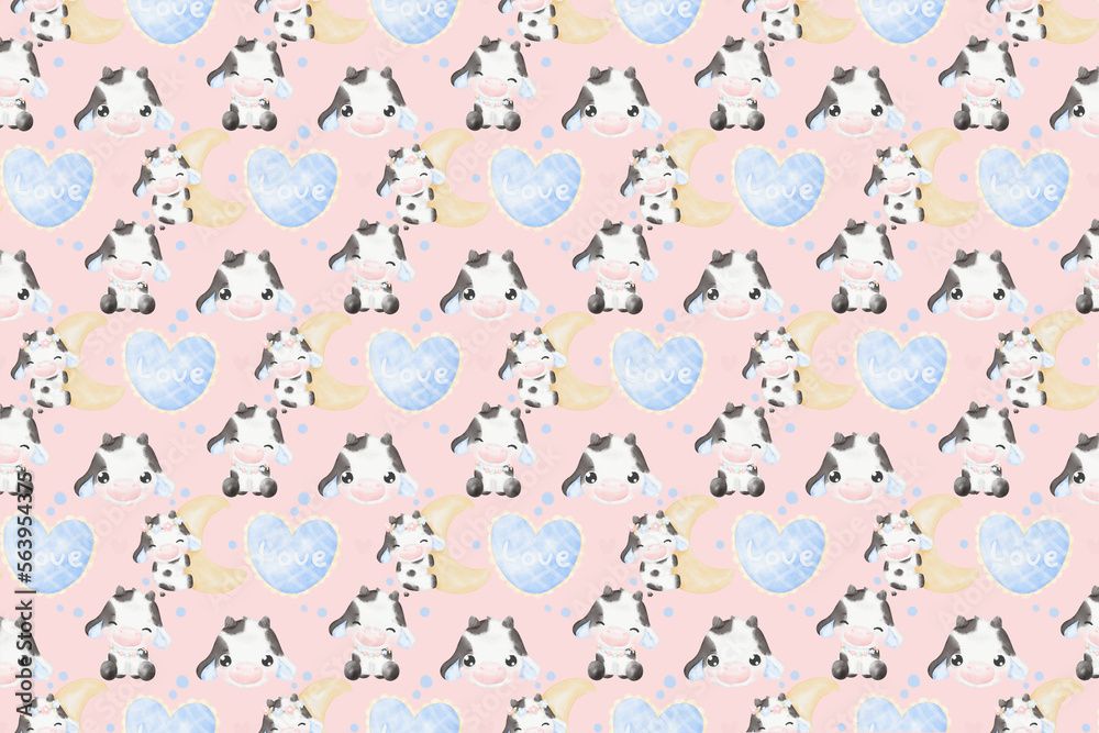 Cute Baby Cow Seamless Patterns Cute Baby Cow Seamless Patterns