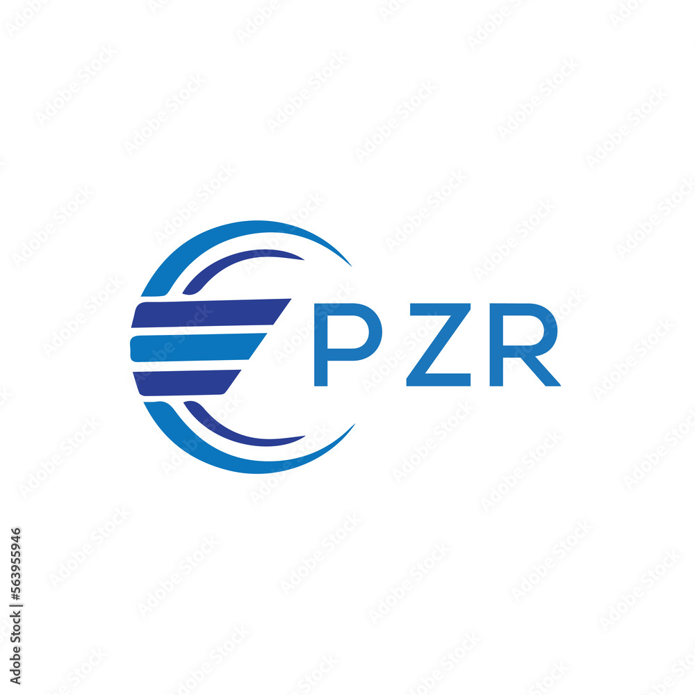 PZR letter logo. PZR blue image on white background. PZR vector logo ...
