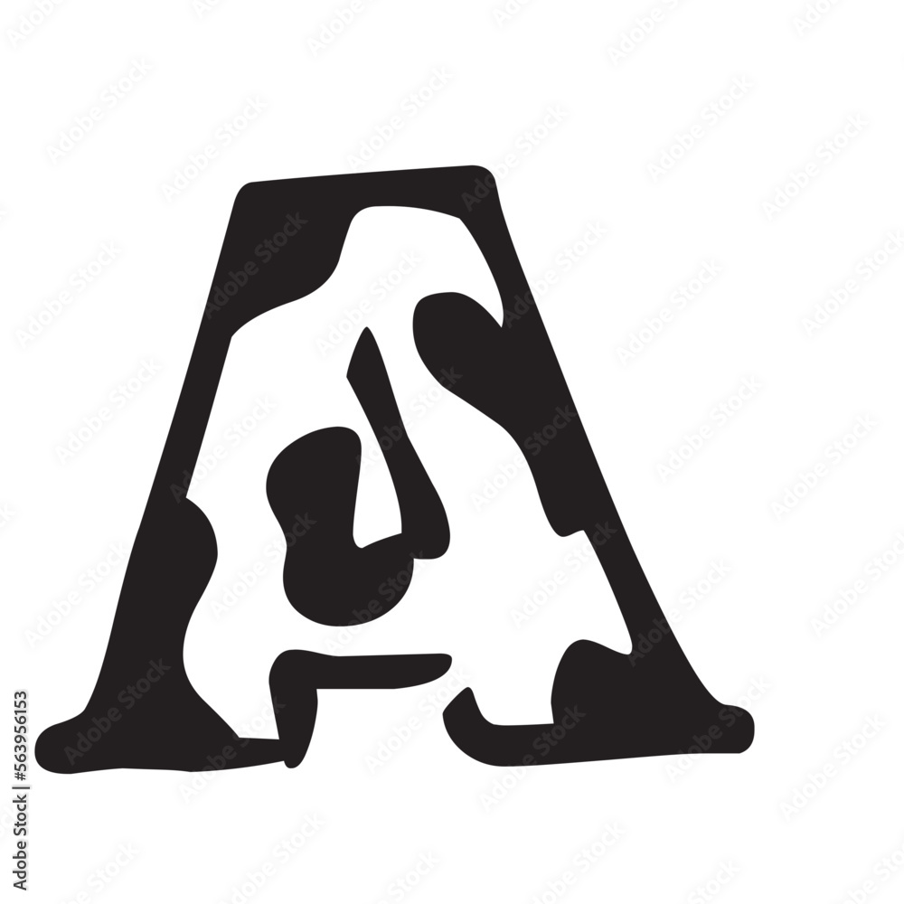 cow print font svg, cow pattern half print font letters alphabet svg ...