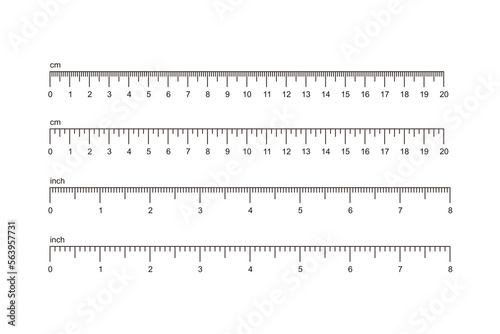 simple cm and inch ruler vector illustration