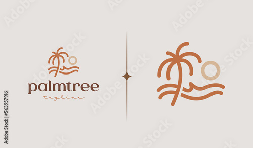 Palm Tree Logo Template. Universal creative premium symbol. Vector illustration. Creative Minimal design template. Symbol for Corporate Business Identity