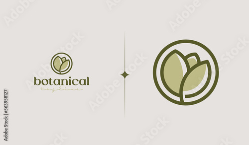 Leaf Flower Tree monoline. Universal creative premium symbol. Vector sign icon logo template. Vector illustration