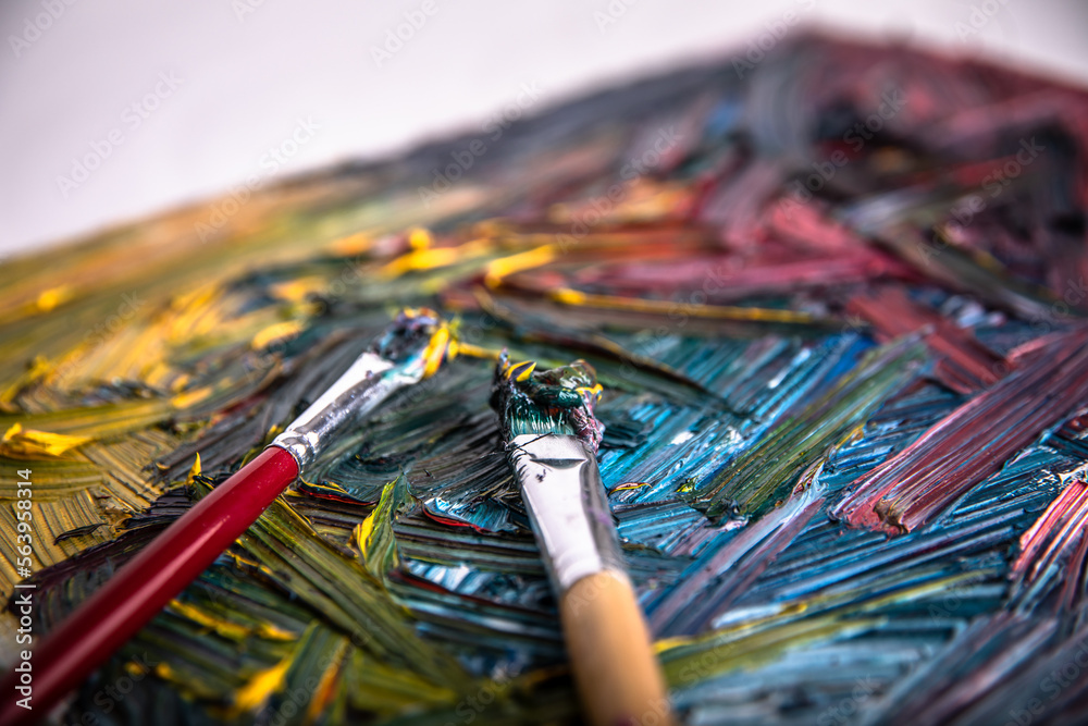 Fototapeta premium brushes and paint