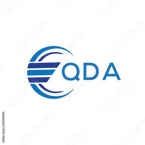 QDA letter logo. QDA blue image on white background. QDA vector logo design for entrepreneur and business. QDA best icon.	
 photo