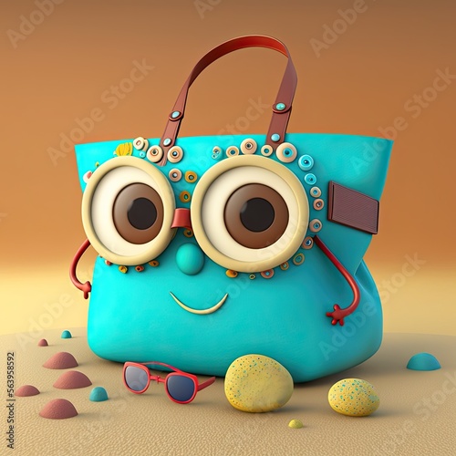 Cute Cartoon Beach Bag Char...