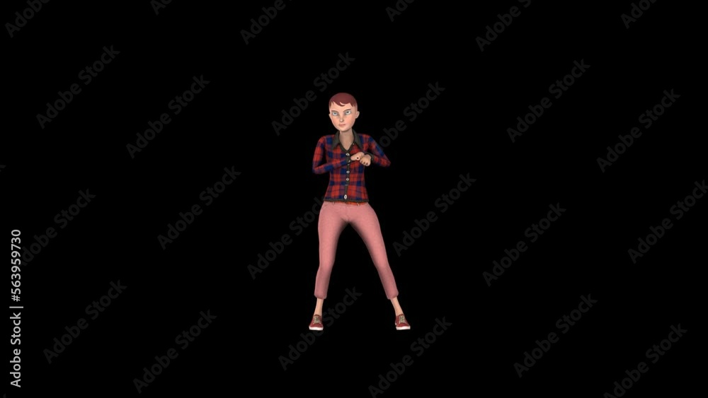 Cartoon Teen Dancing 3D Animation Transparent Alpha Video Cartoon Teen Dancing 3D Animation Transparent Alpha Video