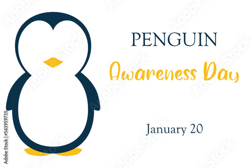 Penguin awareness day January 20, cute cartoon character, penguin, holiday penguin illustration in cartoon patterns 