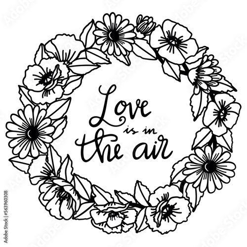 Love is in the air with floral frame