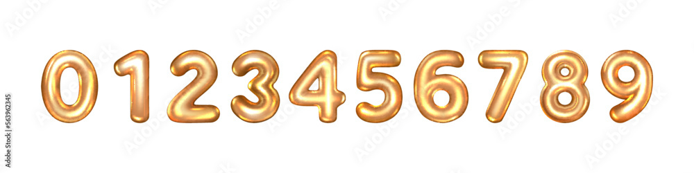 Golden numbers set. Golden font number 0,1,2,3,4,5,6,7,8,9, isolated on white background. Golden numbers set. Golden font number 0,1,2,3,4,5,6,7,8,9, isolated on white background.