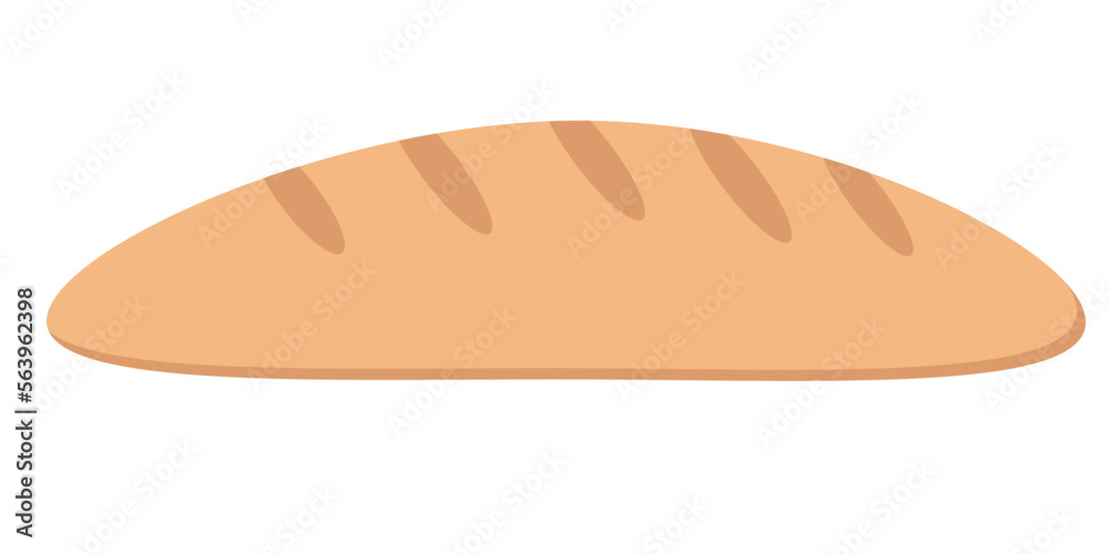 A baguette loaf of bread isolated on white A baguette loaf of bread isolated on white